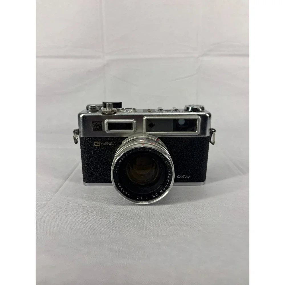 Yashica Electro 35 GSN Rangefinder Film Camera 45mm f1.7 Lens Silver Black